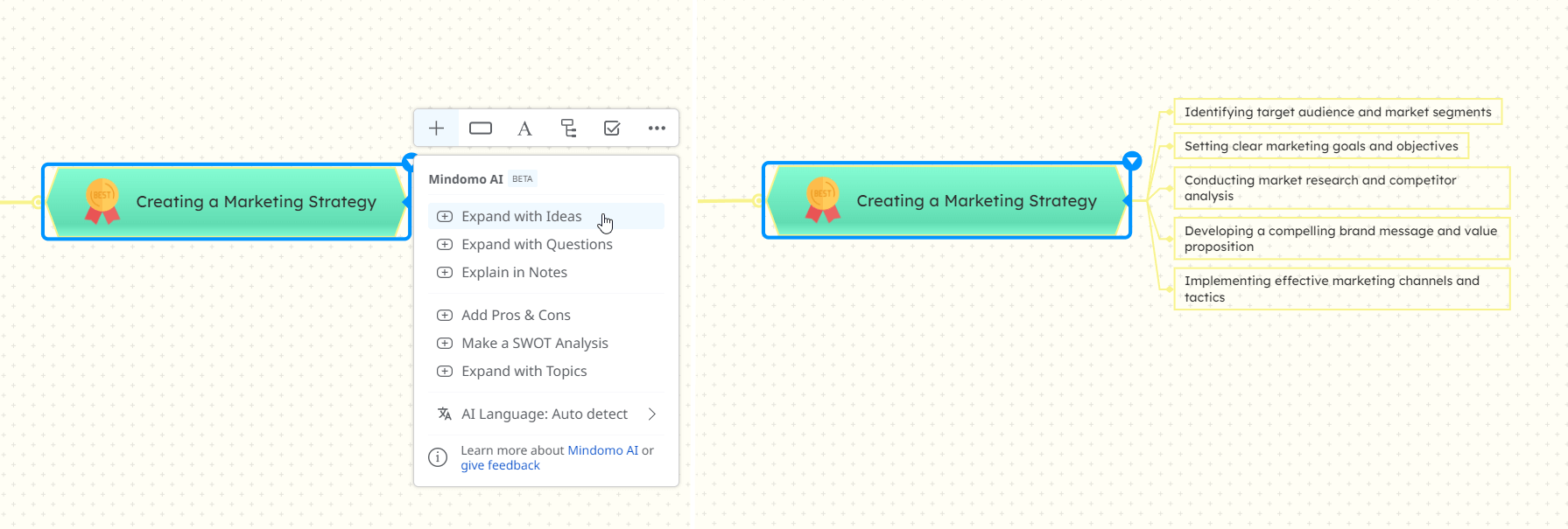 Expand diagrams with artificial intelligence