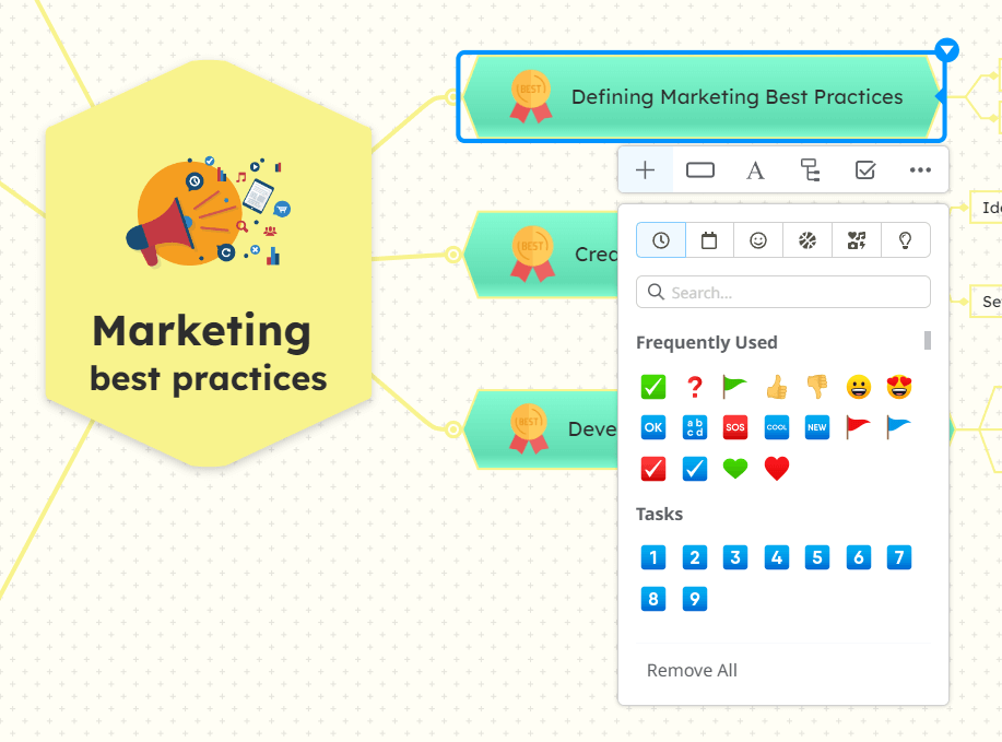 Mulquatro add icons to mind maps