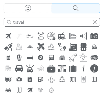 Search web icons about travel