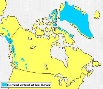 Current glaciation in canada