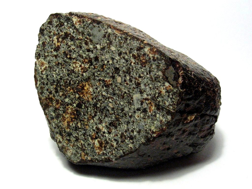 Stony meteorites: are mixtures of minerals like feldspar,
pyroxene and olivine, it look similar to Earth rocks and make up 94