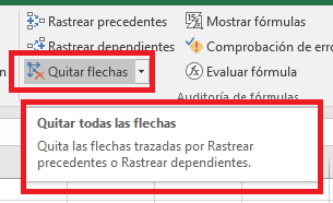 Quita las flechas en el documento.