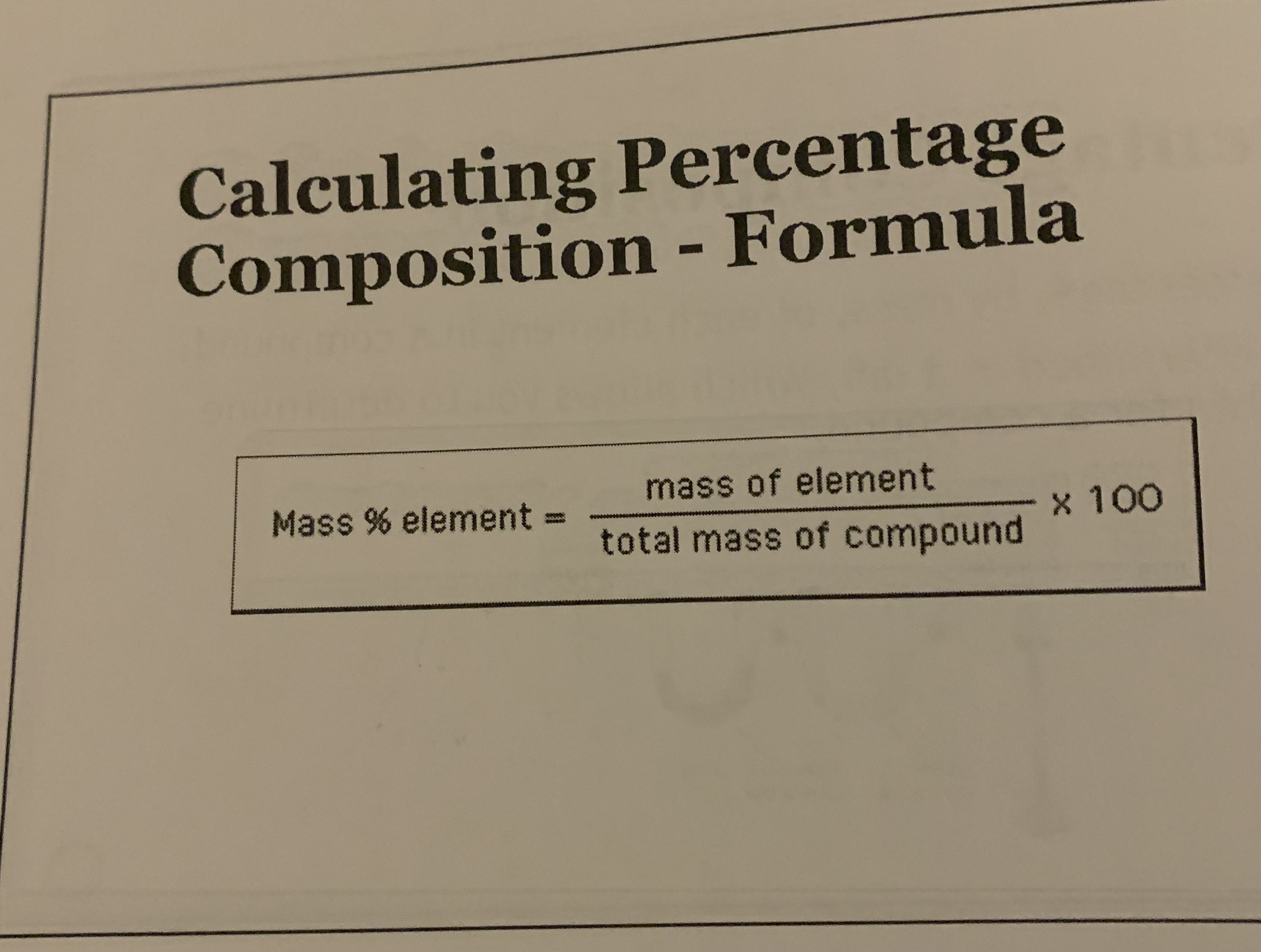 Calculating Percentage Composition:
For example, let's say we have a compound made up of 10 grams of carbon, 8 grams of hydro