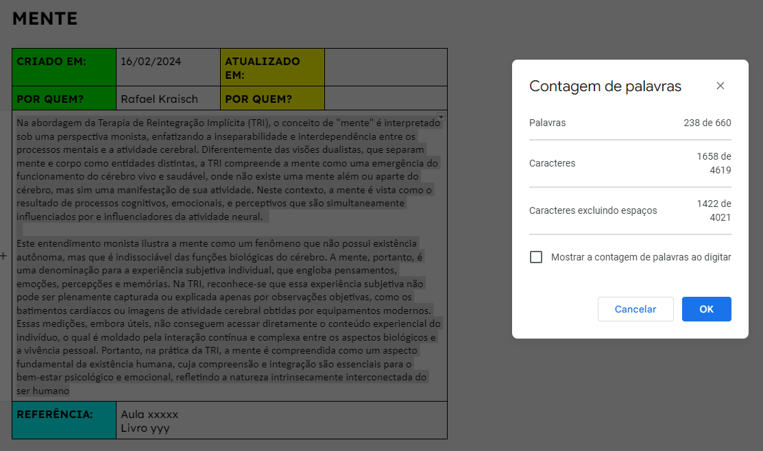 Precisa de 50 termos com, no mínimo, 2000 caracteres (com espaço)