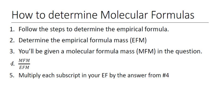 How to determine Molecular Formula: