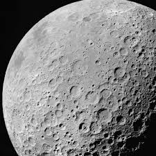 Lunar highlands are light in colour (high
albedo), mountainous areas that are heavily
cratered.