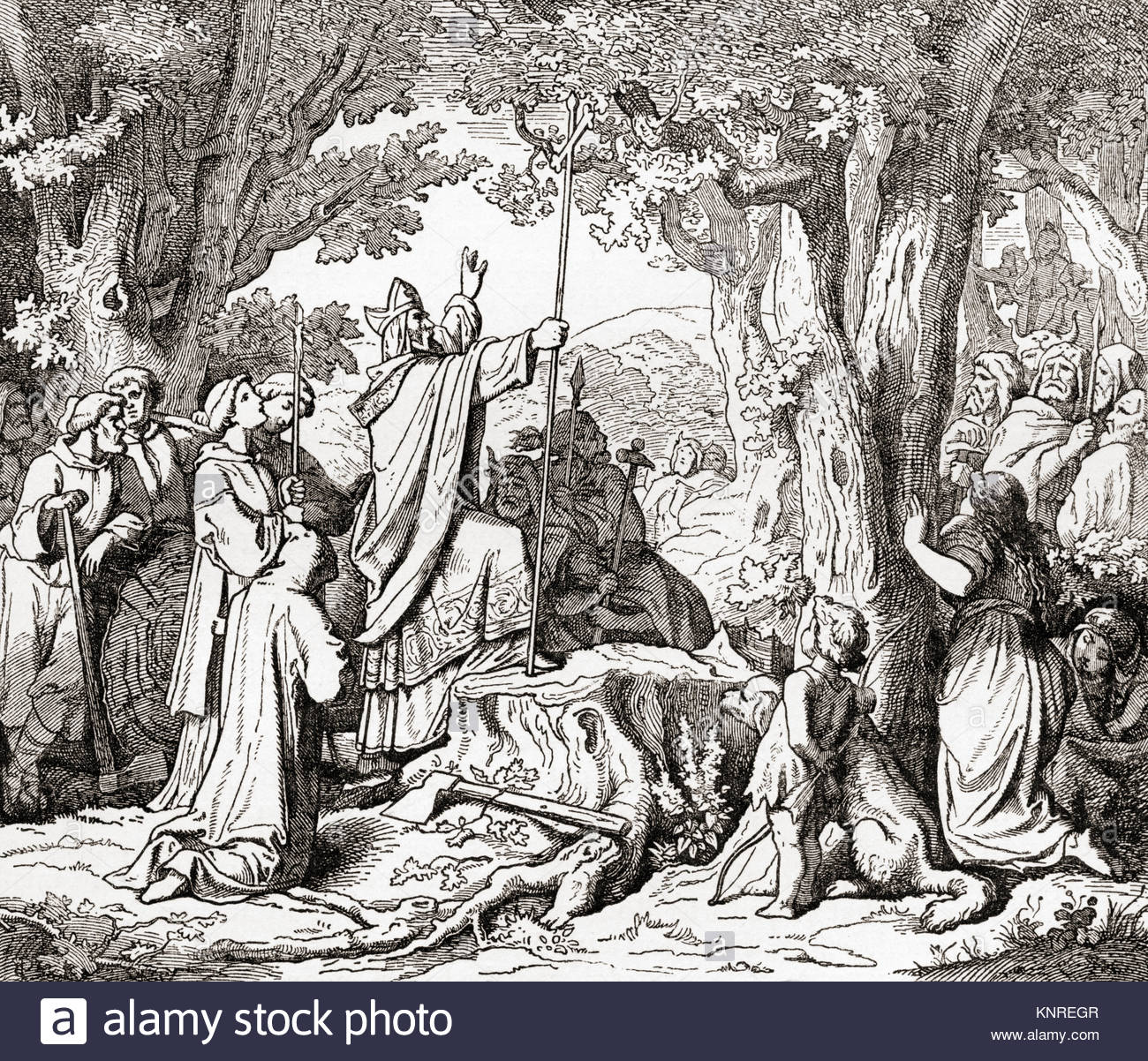 Saint Boniface and Donar's Oak. 
Source: alamystockphotos.com