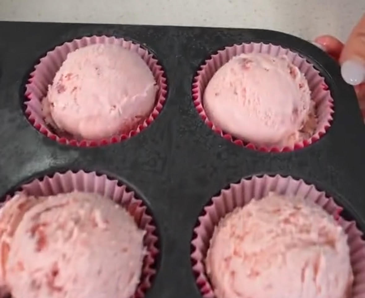 Take the ice cream out of the cupcake liner.