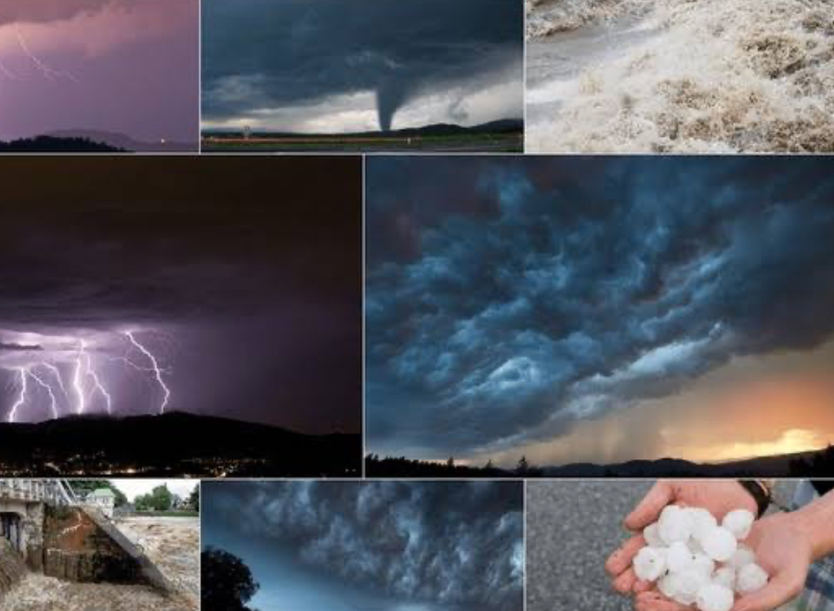 Lluvia, llovizna, nieve, granizo.