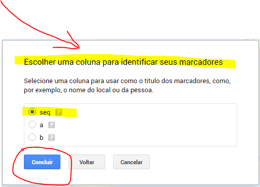 Indique o elemento que irá representar o ponto geográfico