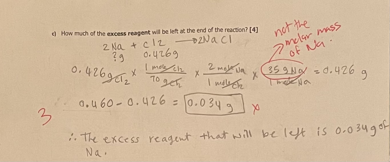 Moles and Stoichiometry Unit Test