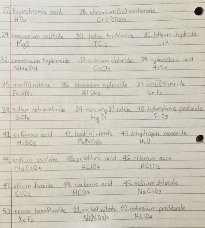 Mixed Nomenclature Practice Part B