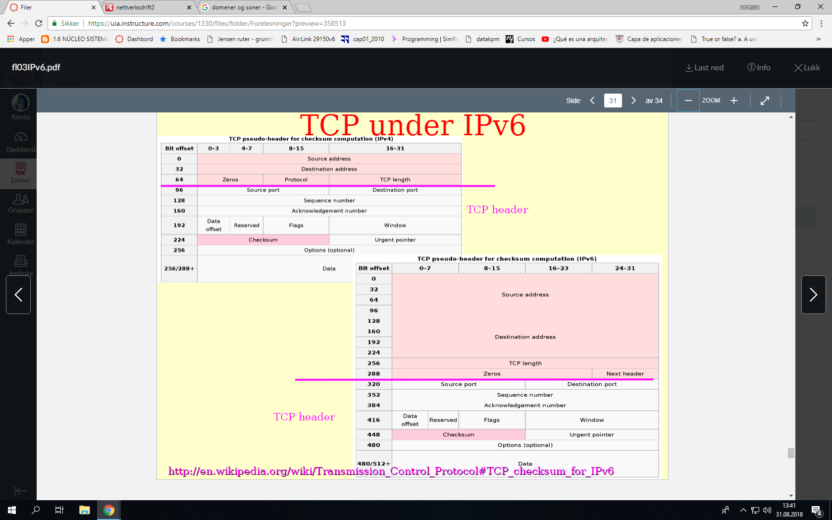 3.27 TCP under IPv6