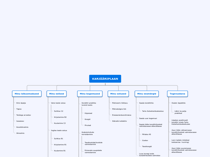 KARJÄÄRIPLAAN - Mind Map