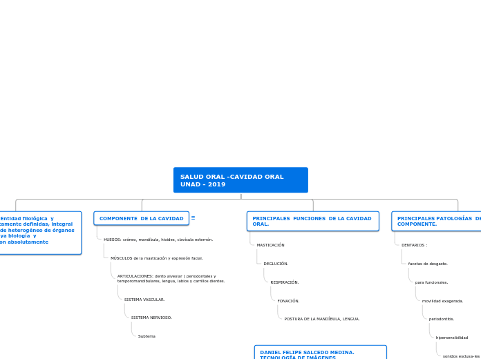 SALUD ORAL -CAVIDAD ORAL UNAD - 2019 - Mapa Mental