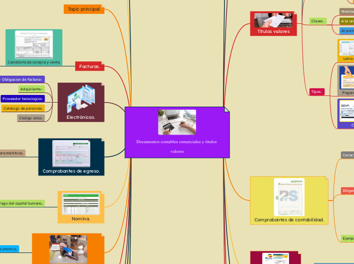 Documentos contables comerciales y títulos valores