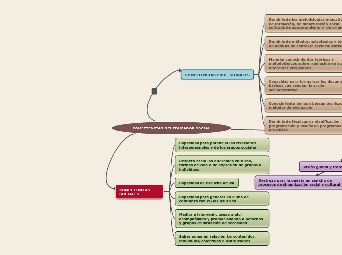 COMPETENCIAS DEL EDUCADOR SOCIAL - Mapa Mental