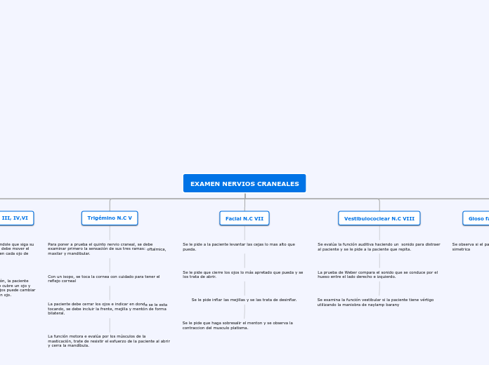 EXAMEN NERVIOS CRANEALES - Mapa Mental