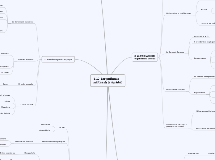 T. 10  L'organització política de la so...- Mapa Mental