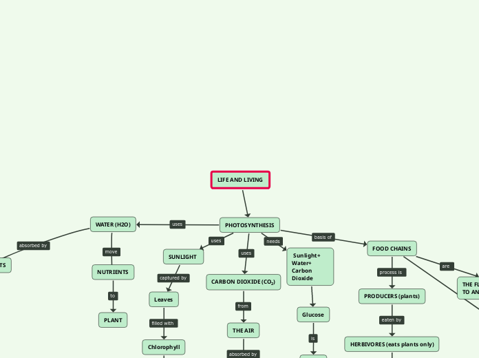 LIFE AND LIVING - Mind Map