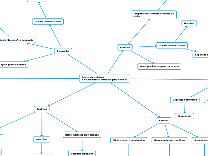 Biomas brasileiros 
e os problemas caus...- Mapa Mental