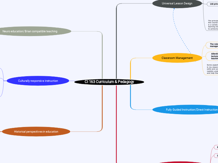 CI 163 Curriculum &amp; Pedagogy - Mind Map