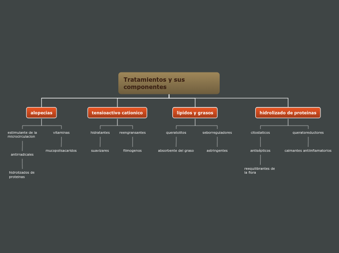 Tratamientos y sus componentes - Mapa Mental