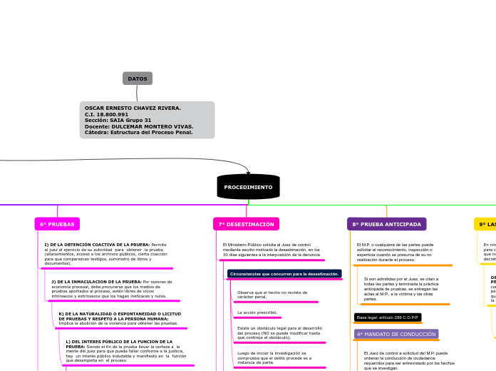 Mapa del Procedimiento Penal Ordinario. Fase de investigación.