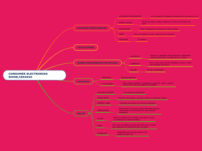 CONSUMER ELECTRONIKS SHOW,CES2020 - Mapa Mental