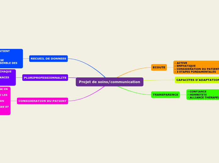 Projet de soins/communication