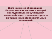 Дистанционное образование - Педа...- Мыслительная карта