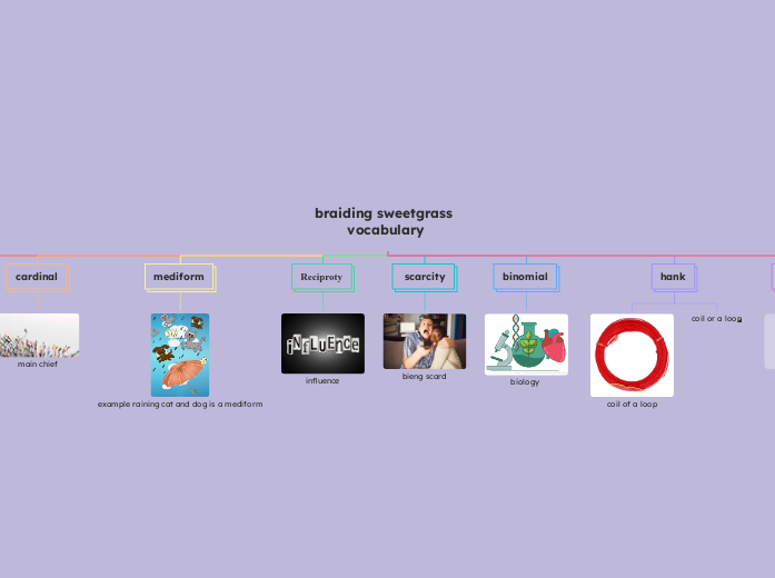 braiding sweetgrass vocabulary