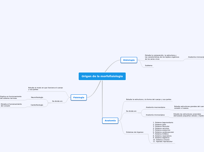 Origen de la morfofisiología - Mapa Mental