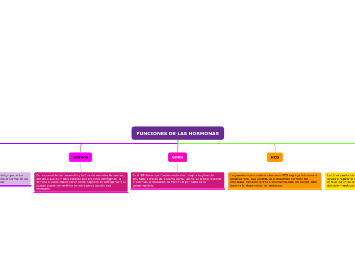 FUNCIONES DE LAS HORMONAS - Mapa Mental