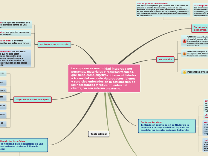 La empresa es una unidad integrada por ...- Mapa Mental