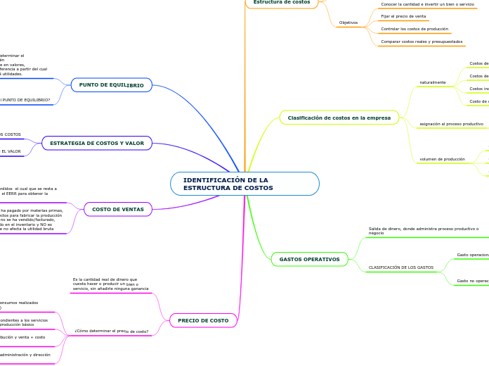 IDENTIFICACIÓN DE LA ESTRUCTURA DE COSTOS