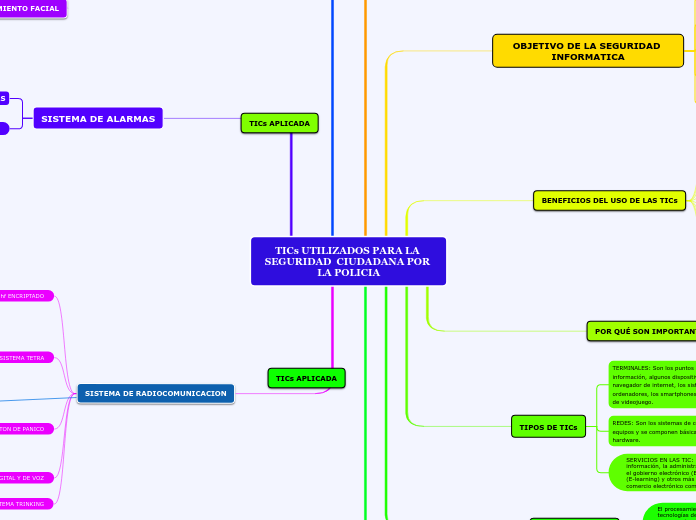 TICs UTILIZADOS PARA LA SEGURIDAD  CIUD...- Mapa Mental