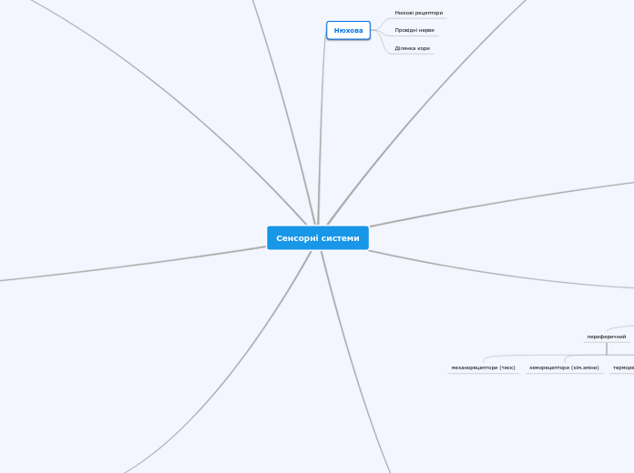 Сенсорні системи - Мыслительная карта