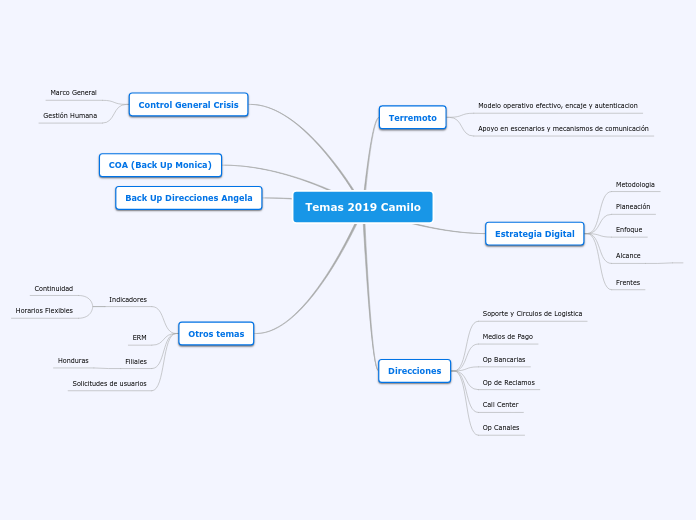 Temas 2019 Camilo - Mapa Mental