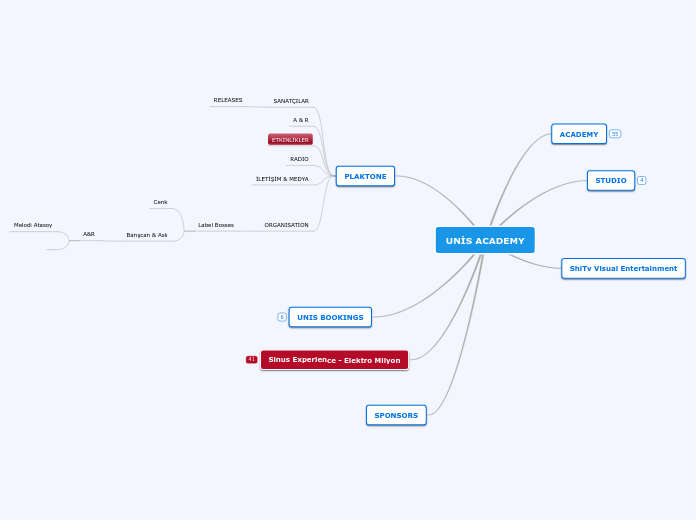 UNİS ACADEMY - Mind Map