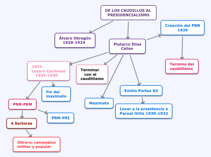 DE LOS CAUDILLOS AL 
  PRESIDENCIALISMO