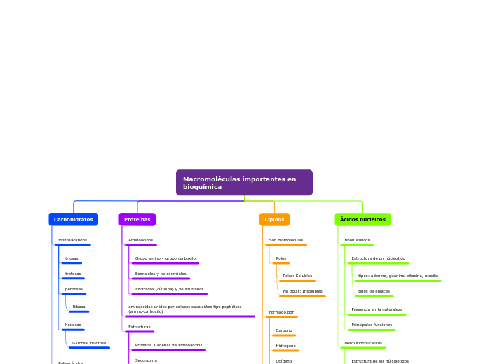 Macromoléculas importantes en bioquímic...- Mapa Mental