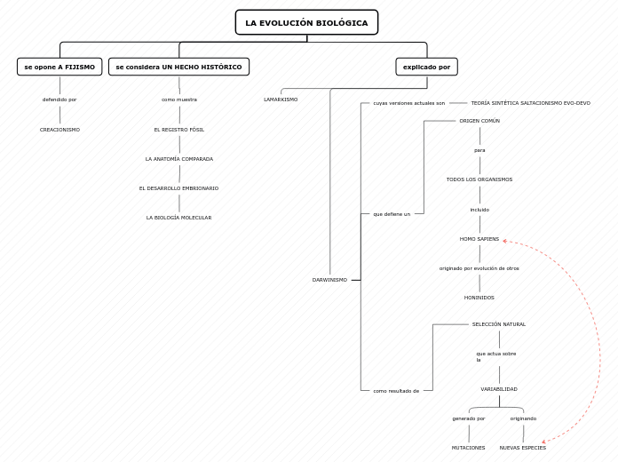 LA EVOLUCIÓN BIOLÓGICA - Mapa Mental