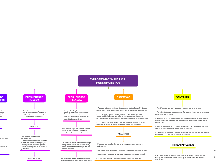 IMPORTANCIA DE LOS PRESUPUESTOS - Mapa Mental