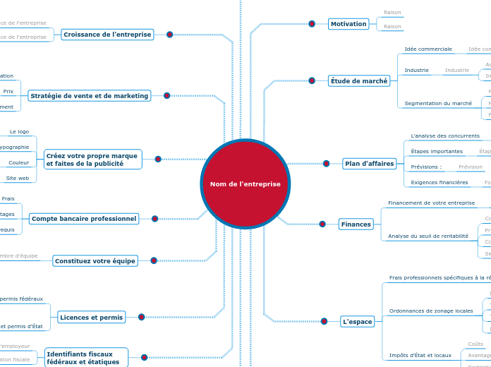 Nom de l'entreprise - Carte Mentale