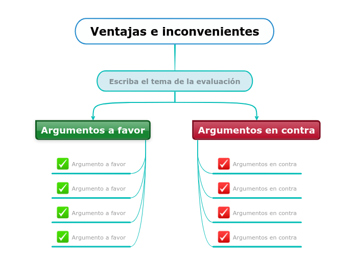 Plantilla de pros y contras