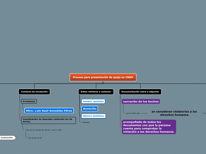 Proceso para presentación de queja en CNDH