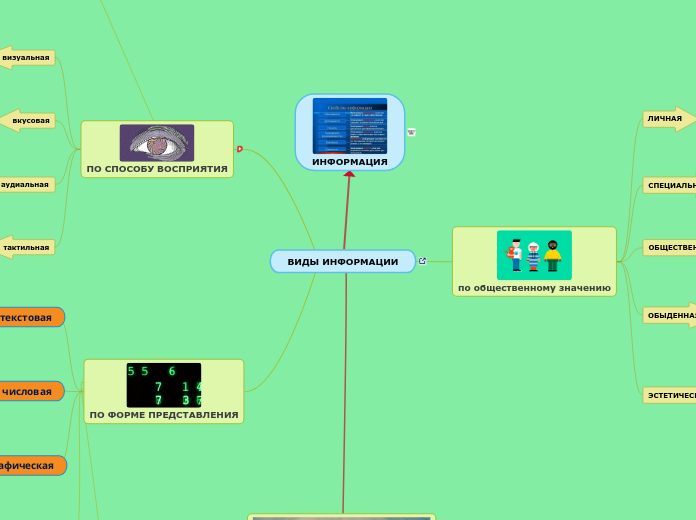 ВИДЫ ИНФОРМАЦИИ - Мыслительная карта