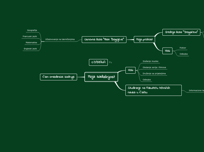 Moja sadašnjost - Mind Map