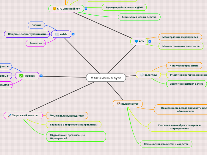 Моя жизнь в вузе - Мыслительная карта